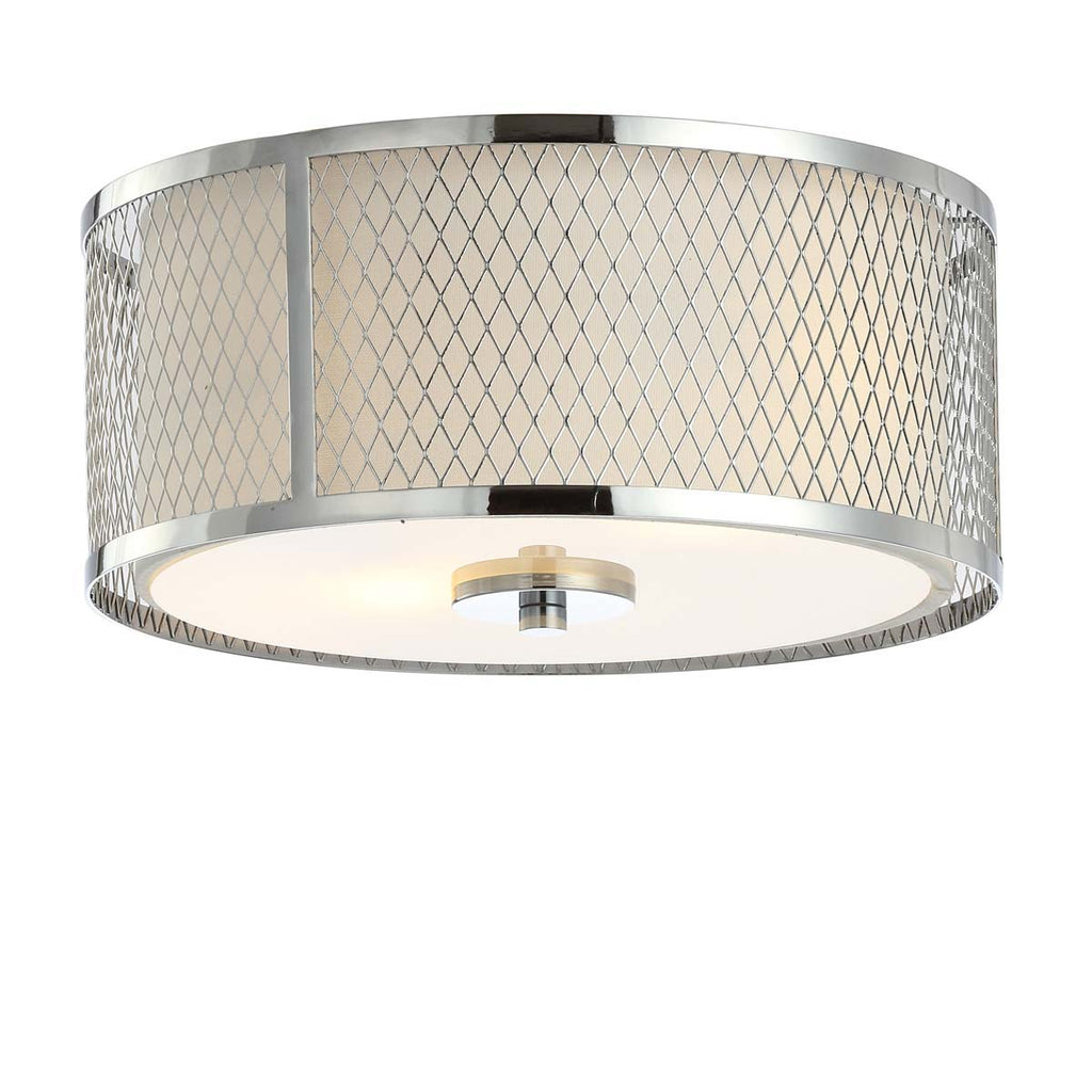Safavieh Braydon Flush Mount-Chrome/White