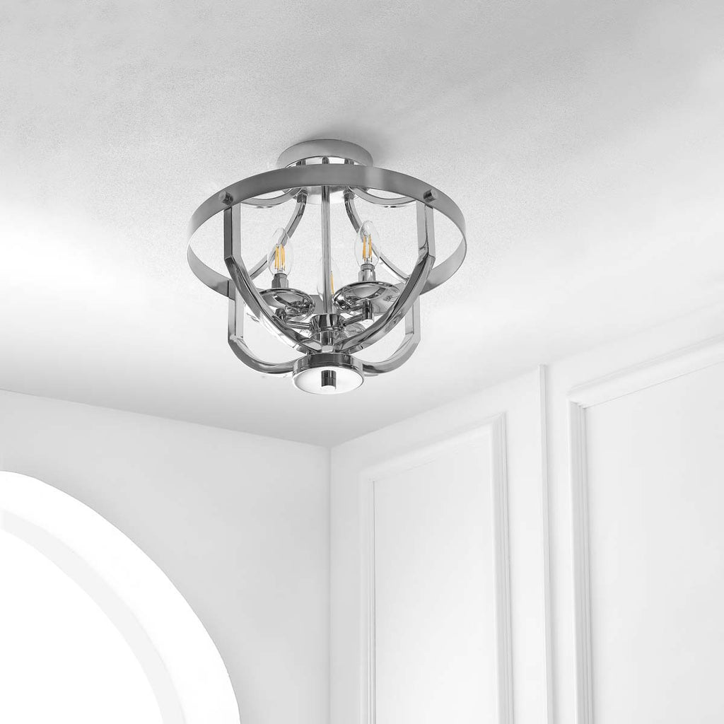 Safavieh Vanda Flush Mount-Nickel Brass