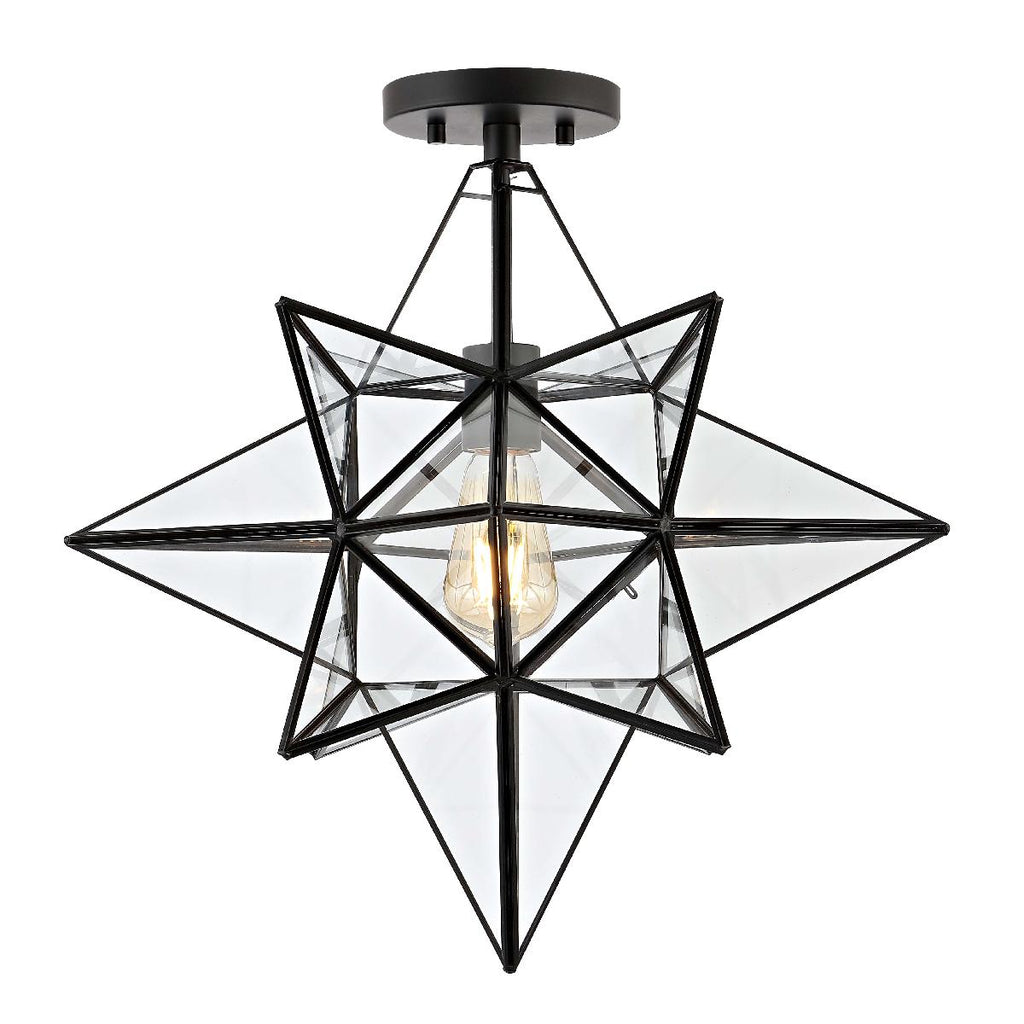 Safavieh Abrielle Flush Mount - Black/ Clear Mercury Glass