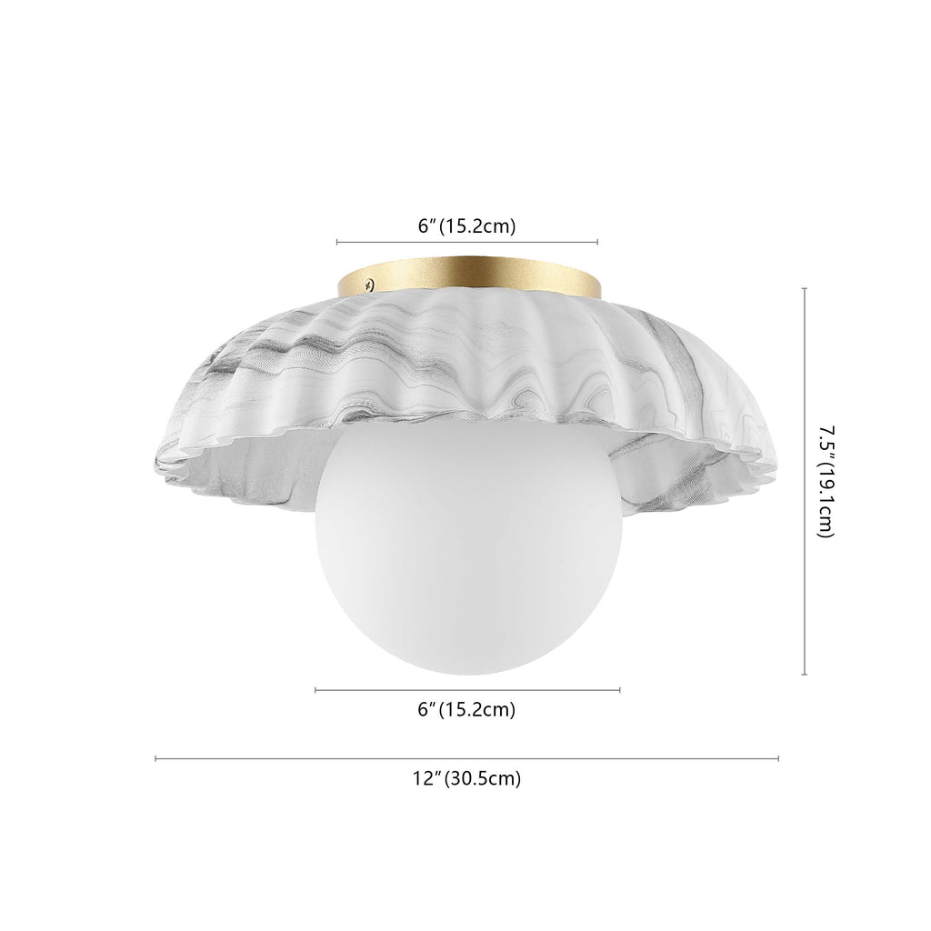 Safavieh Grima Flush Mount - White/Gold