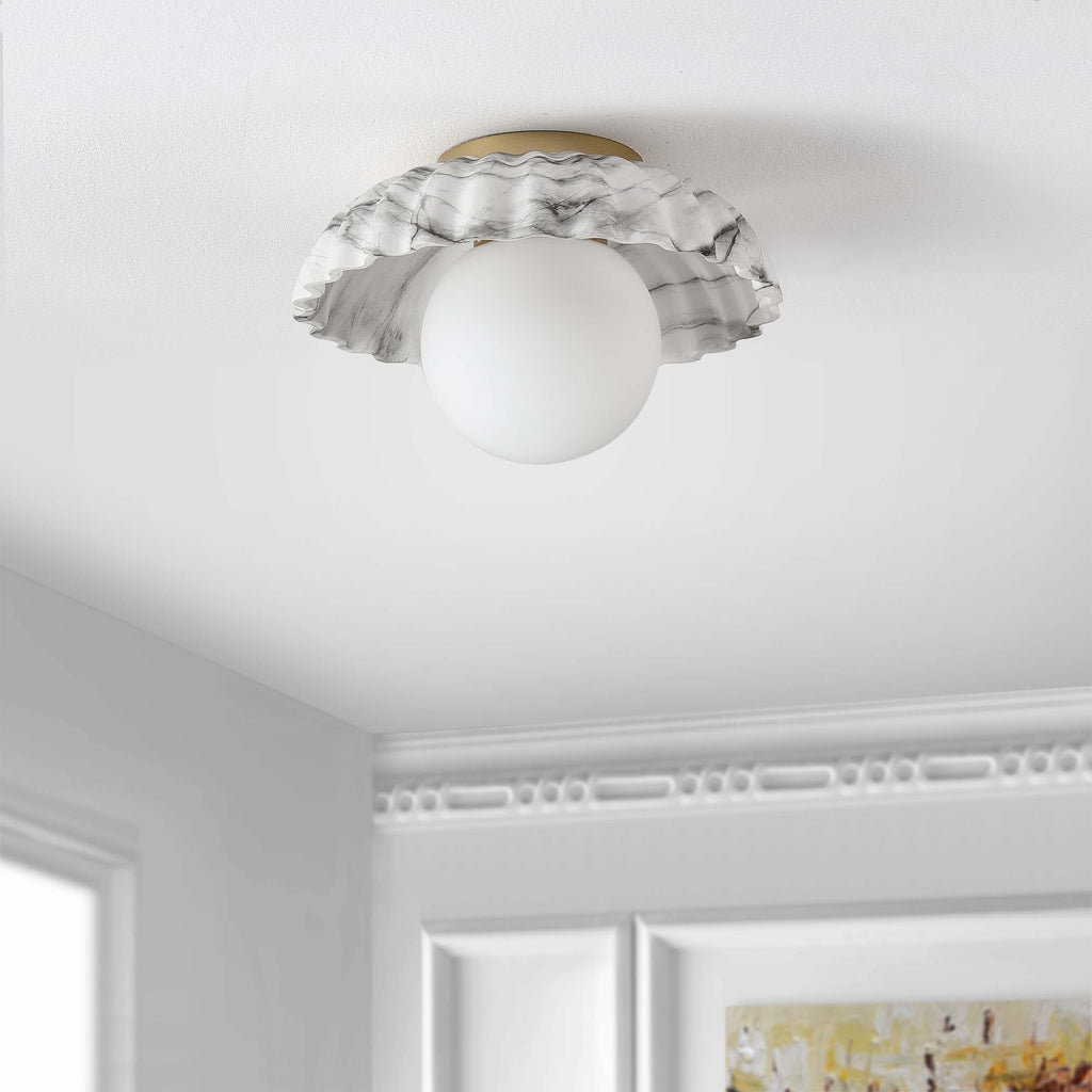 Safavieh Grima Flush Mount - White/Gold