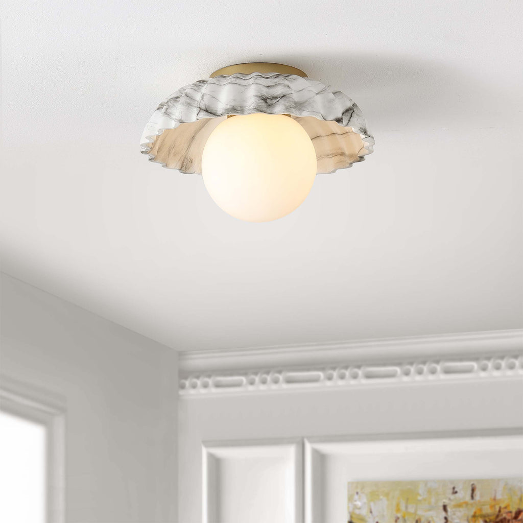 Safavieh Grima Flush Mount - White/Gold