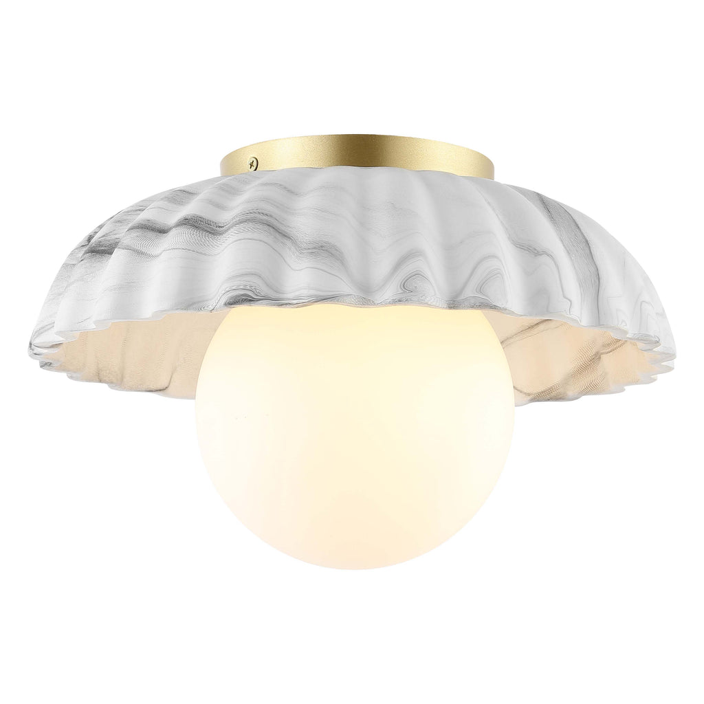 Safavieh Grima Flush Mount - White/Gold