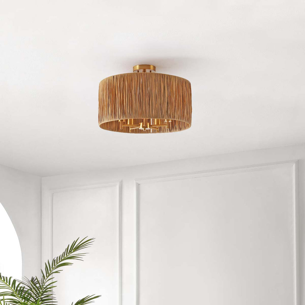 Safavieh Selah 5 Light Flush Mount - Natural / Gold