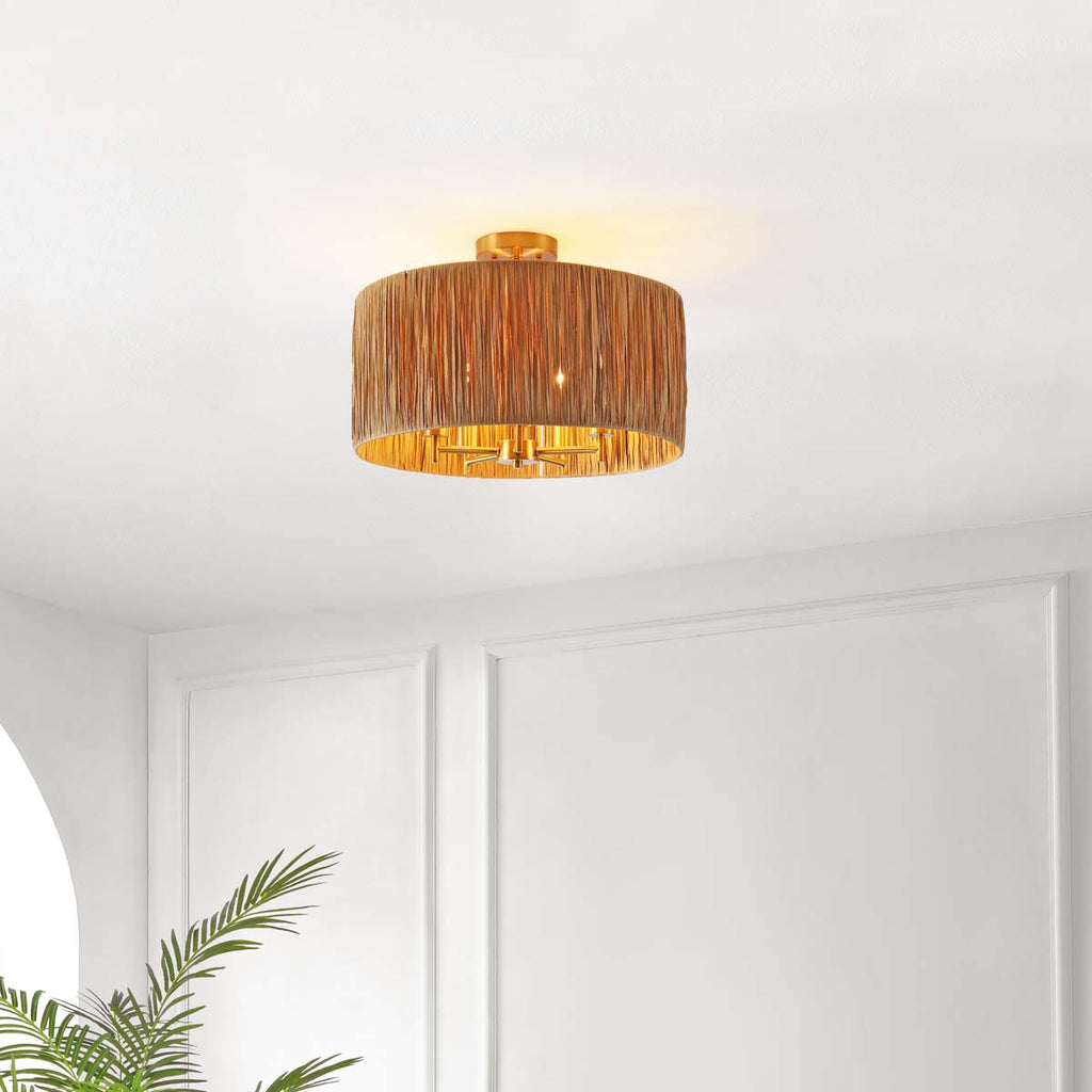 Safavieh Selah 5 Light Flush Mount - Natural / Gold