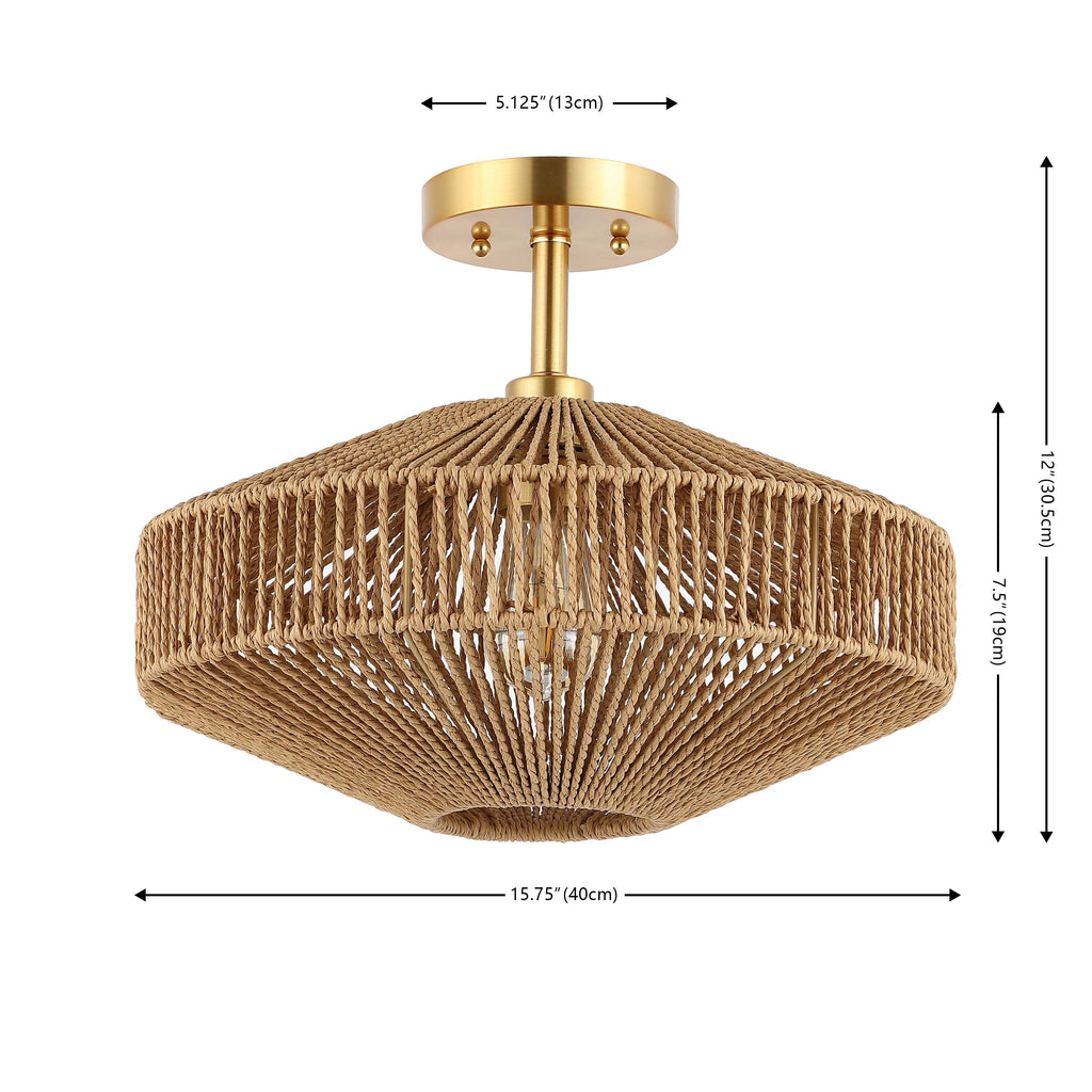 Safavieh Janora Flush Mount - Natural / Gold