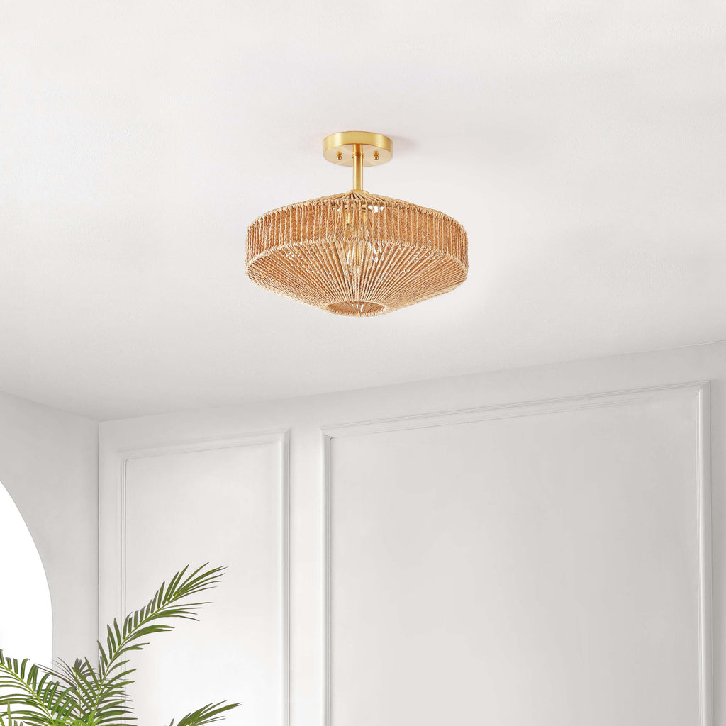 Safavieh Janora Flush Mount - Natural / Gold