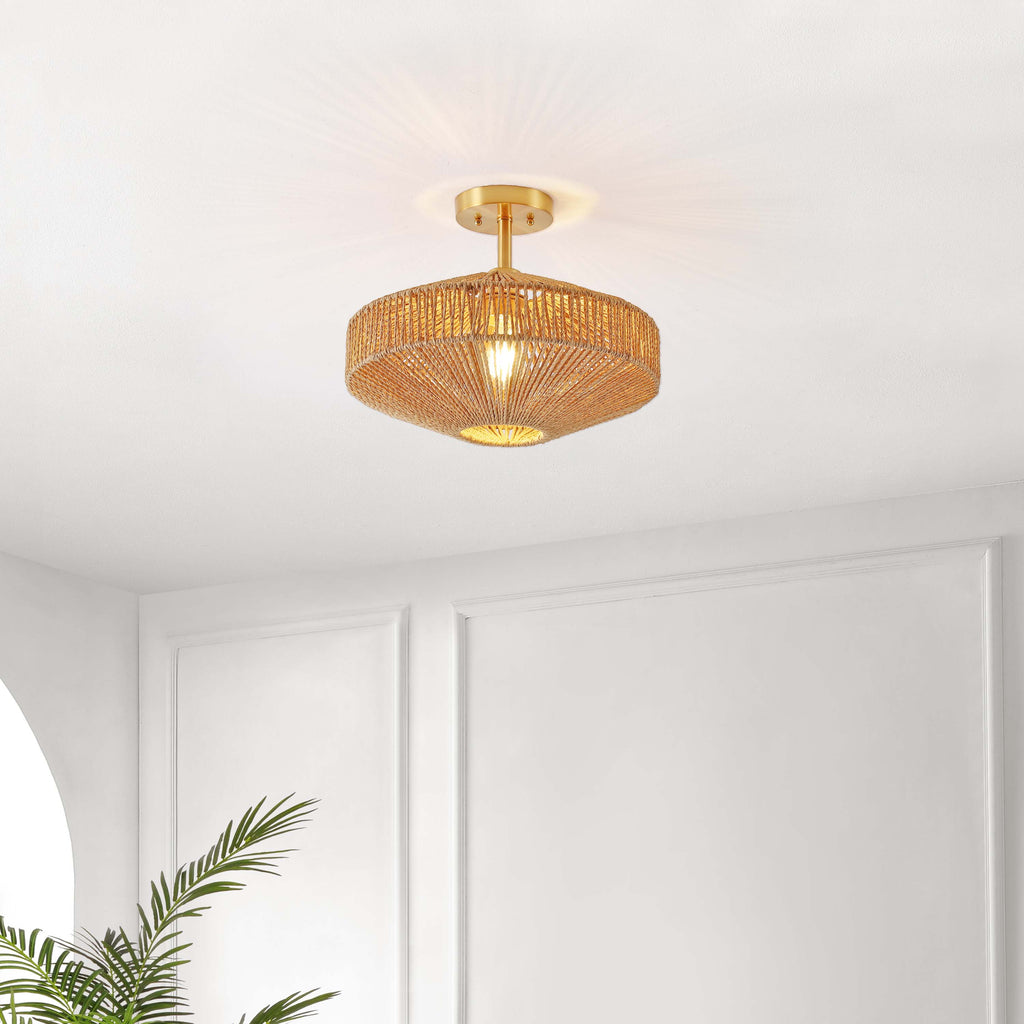 Safavieh Janora Flush Mount - Natural / Gold