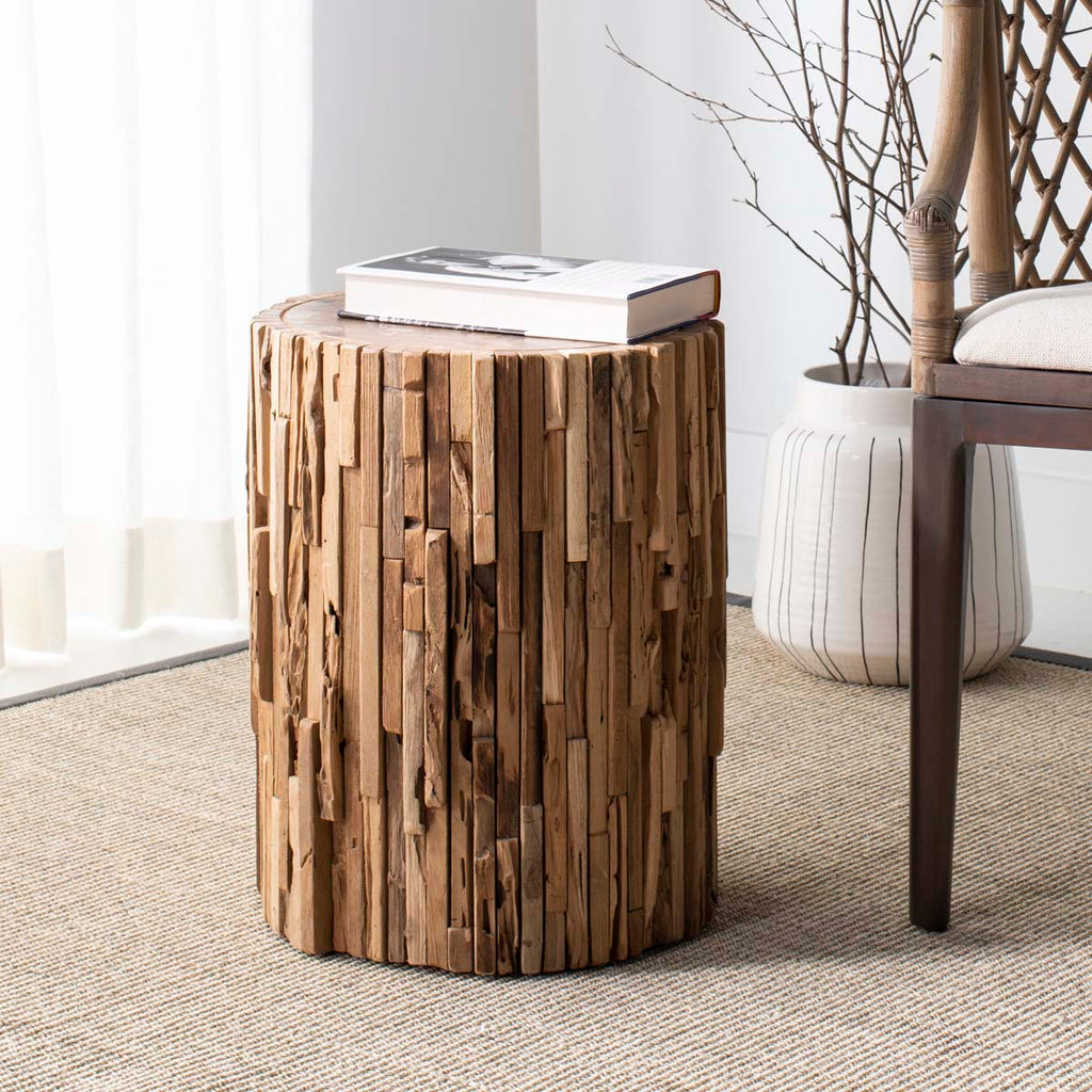 Safavieh Minidoka Round Stool - Medium Oak