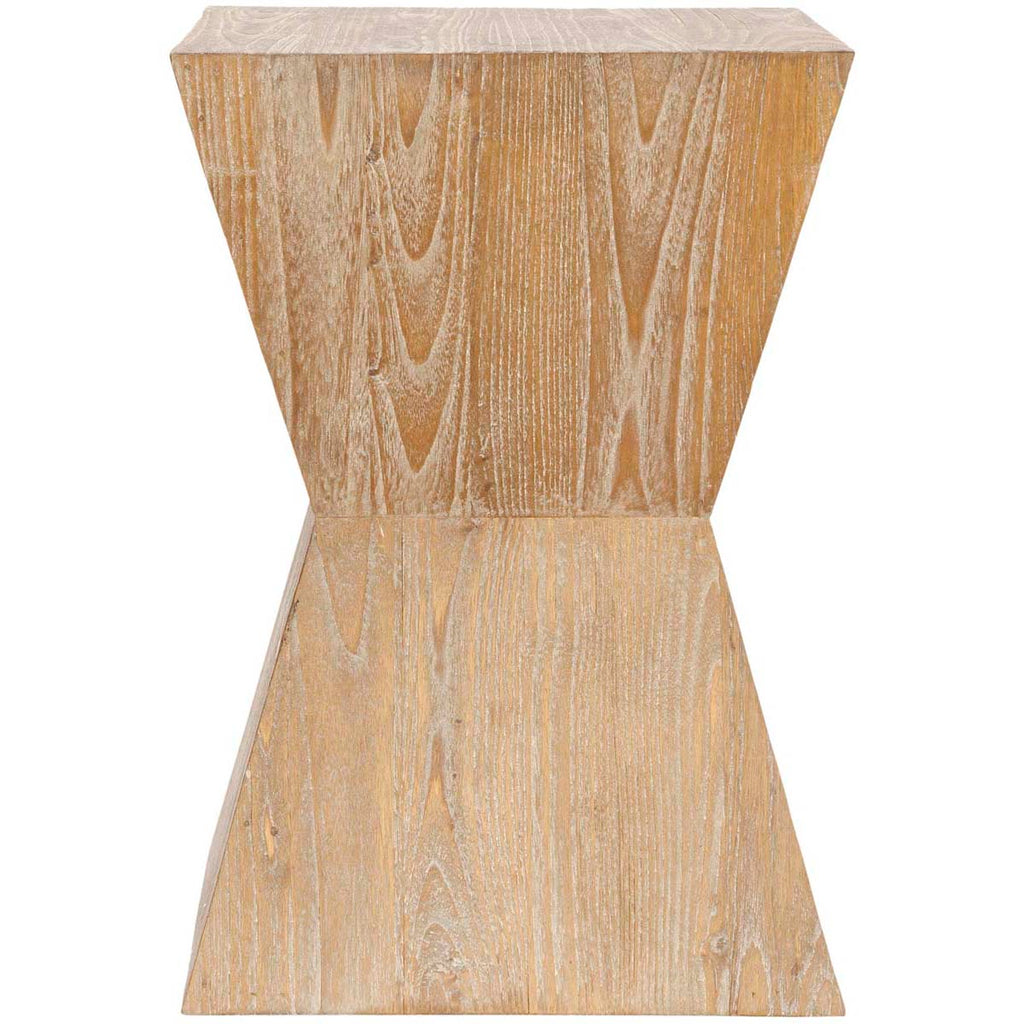 Safavieh Natak Curved Oak Side Table - Pickled Oak