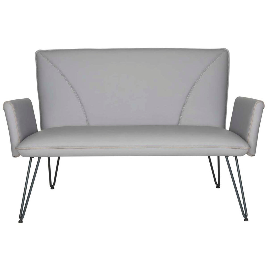 Safavieh Johannes Mid Century Modern Leather Settee - Grey