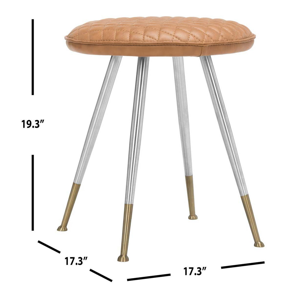 Safavieh Brinley 30H Mid Century Modern Stool - Camel