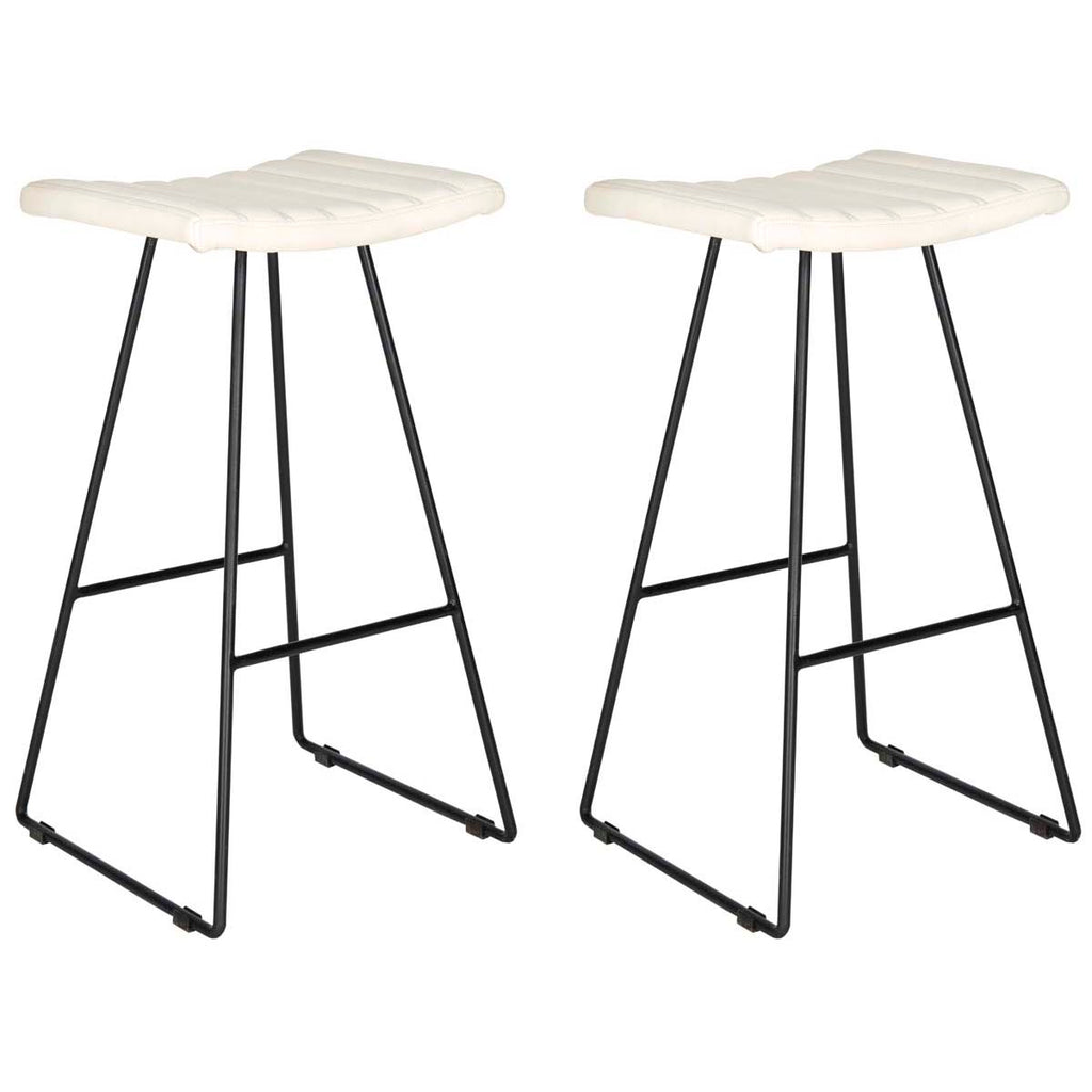 Safavieh Akito A Line Bar Stool - Creme (Set of 2)