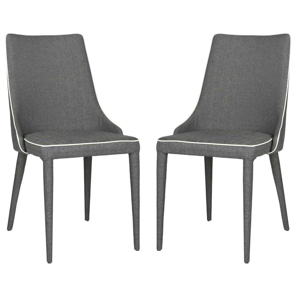 Safavieh Summerset 19''H Linen Side Chair-Grey/White (Set of 2)