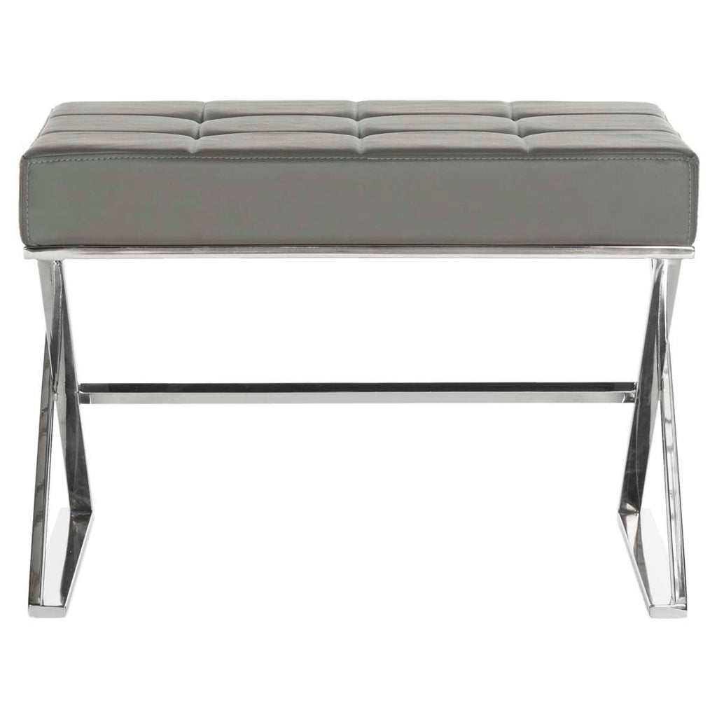 Safavieh Micha Ottoman - Grey/Chrome