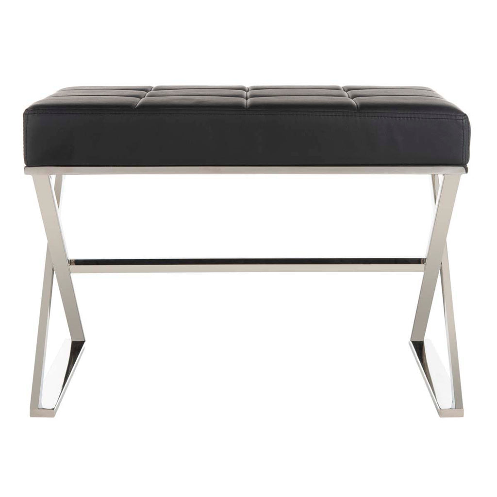 Safavieh Micha Ottoman - Black/Chrome