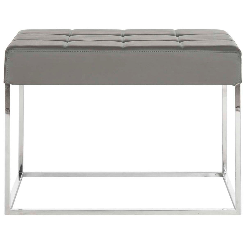 Safavieh Roitfeld Ottoman - Grey/Chrome