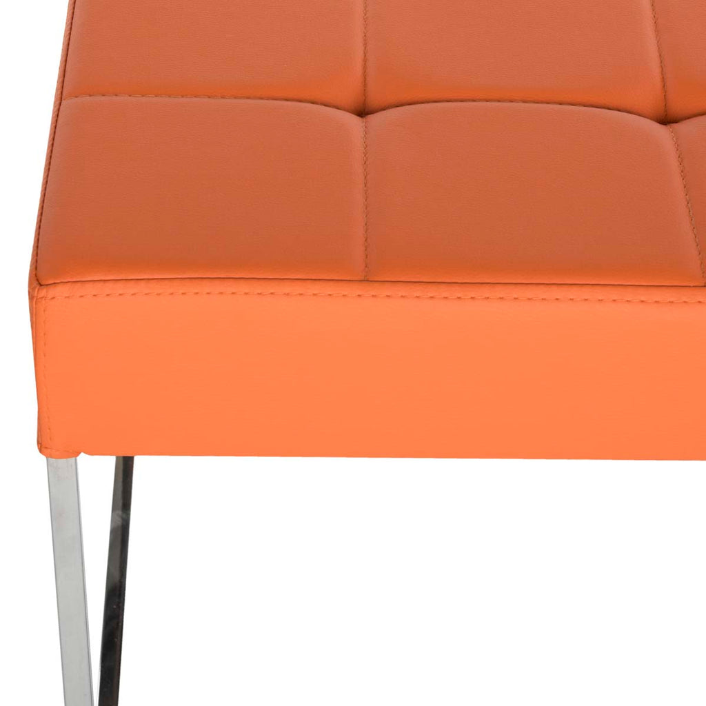 Safavieh Roitfeld Ottoman - Orange/Chrome