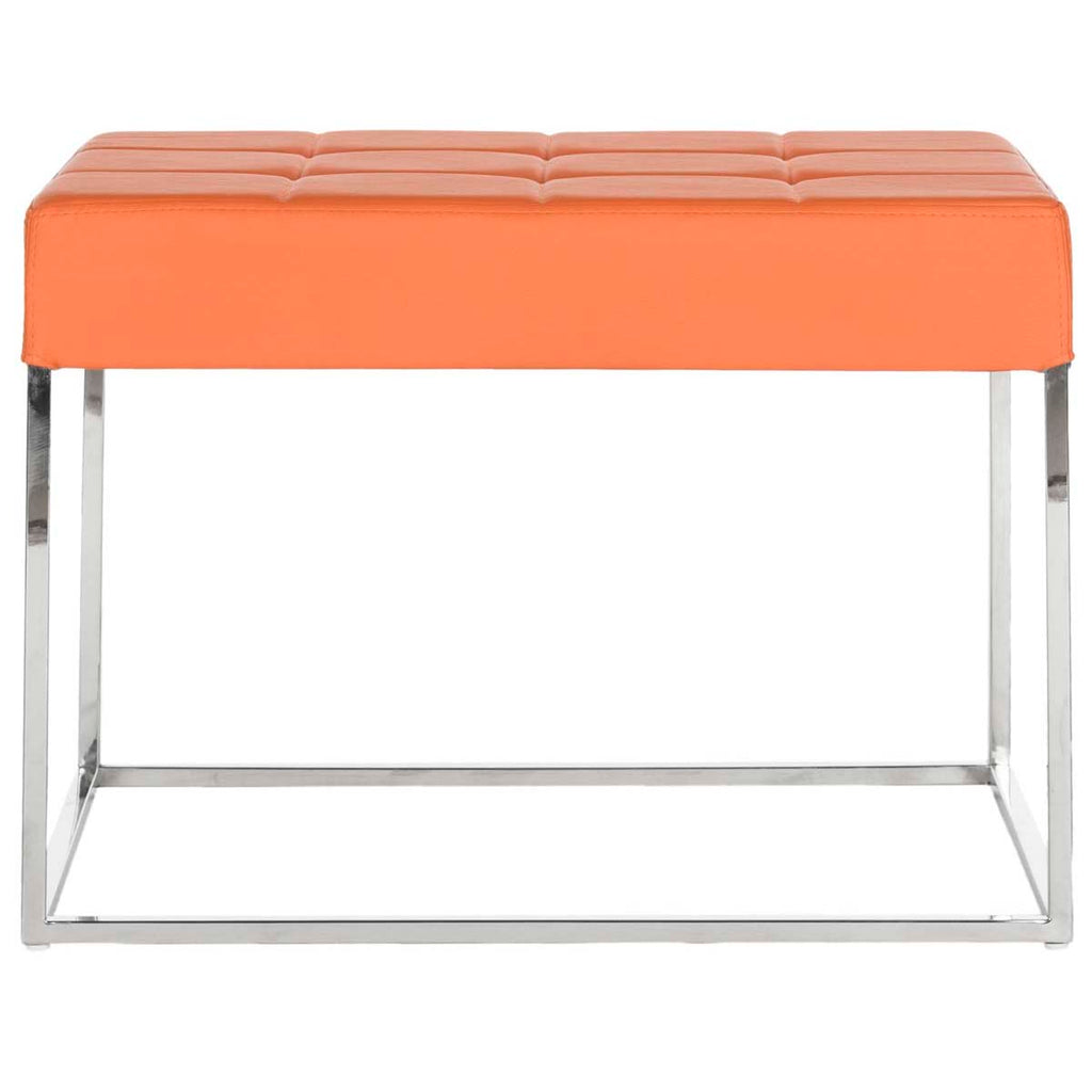 Safavieh Roitfeld Ottoman - Orange/Chrome