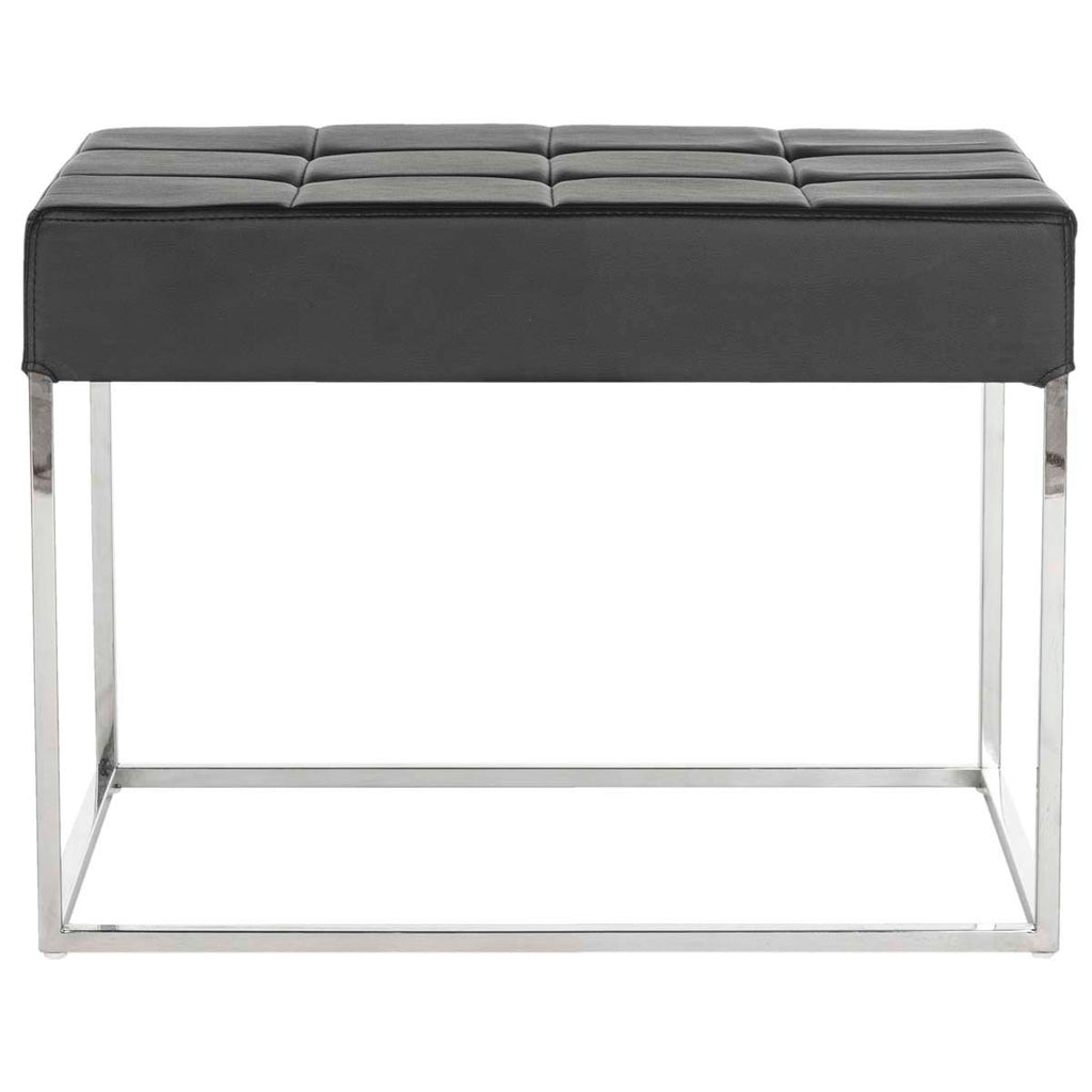 Safavieh Roitfeld Ottoman - Black/Chrome
