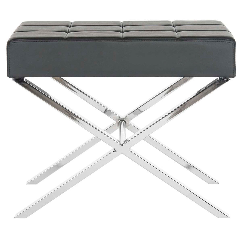 Safavieh Sienna Ottoman - Black/Chrome