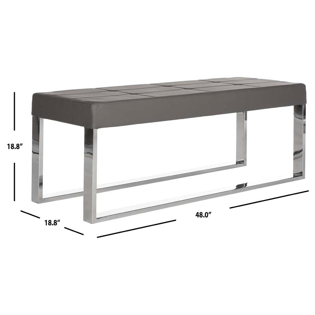 Safavieh Marc Bench - Grey/Chrome