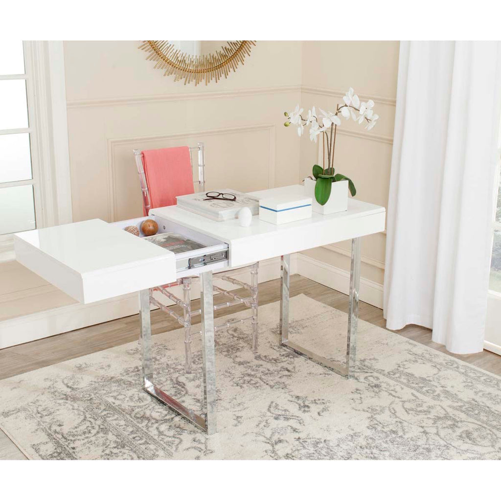 Safavieh Berkley Desk - White/Chrome