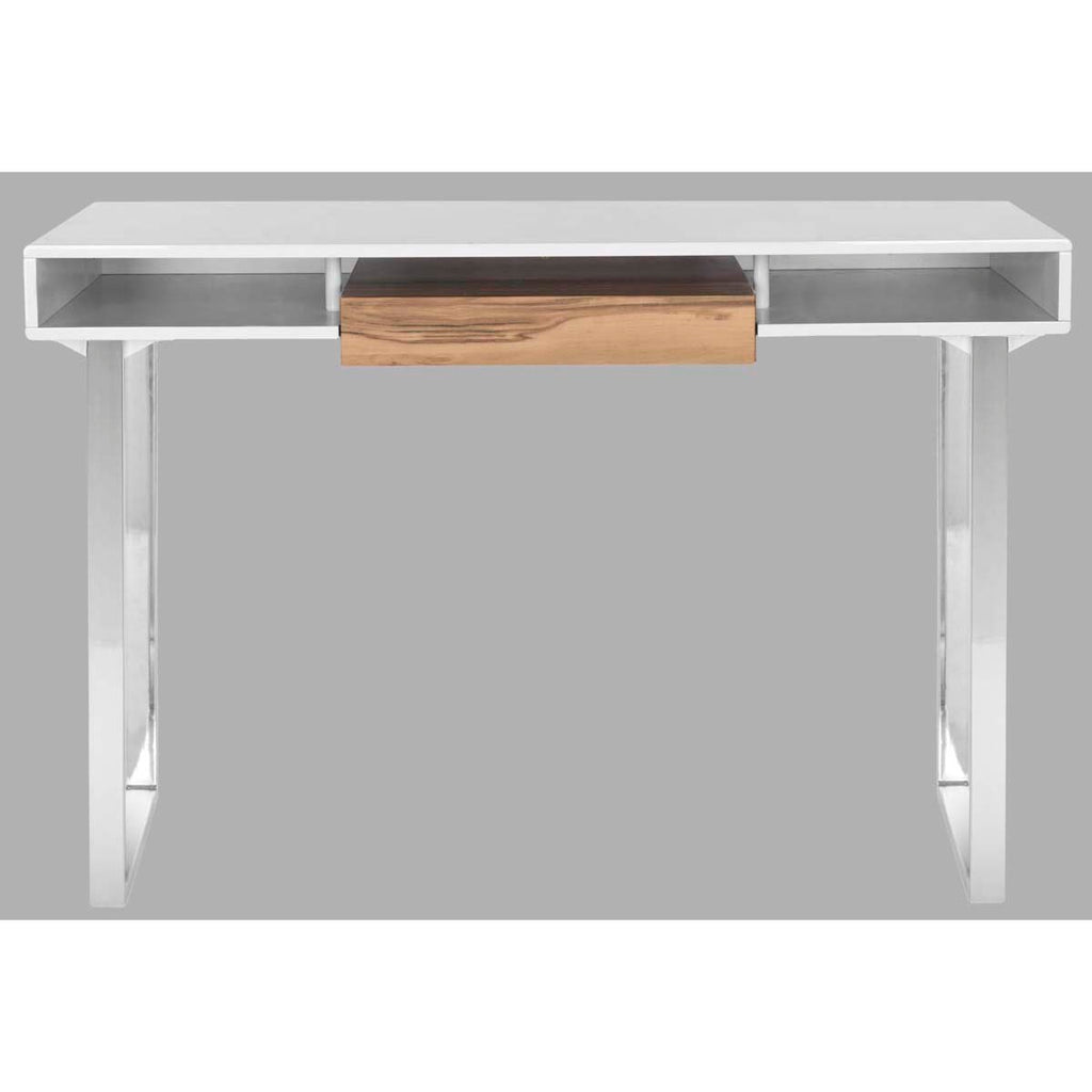 Safavieh Metropolitan Computer Desk - White/Chrome