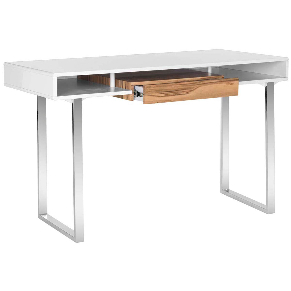 Safavieh Metropolitan Computer Desk - White/Chrome