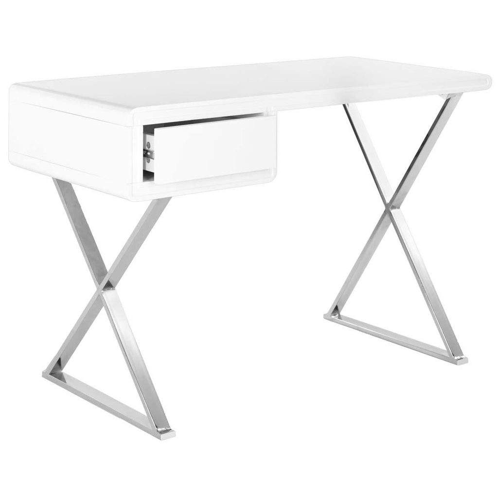 Safavieh Hanover Desk - White/Chrome