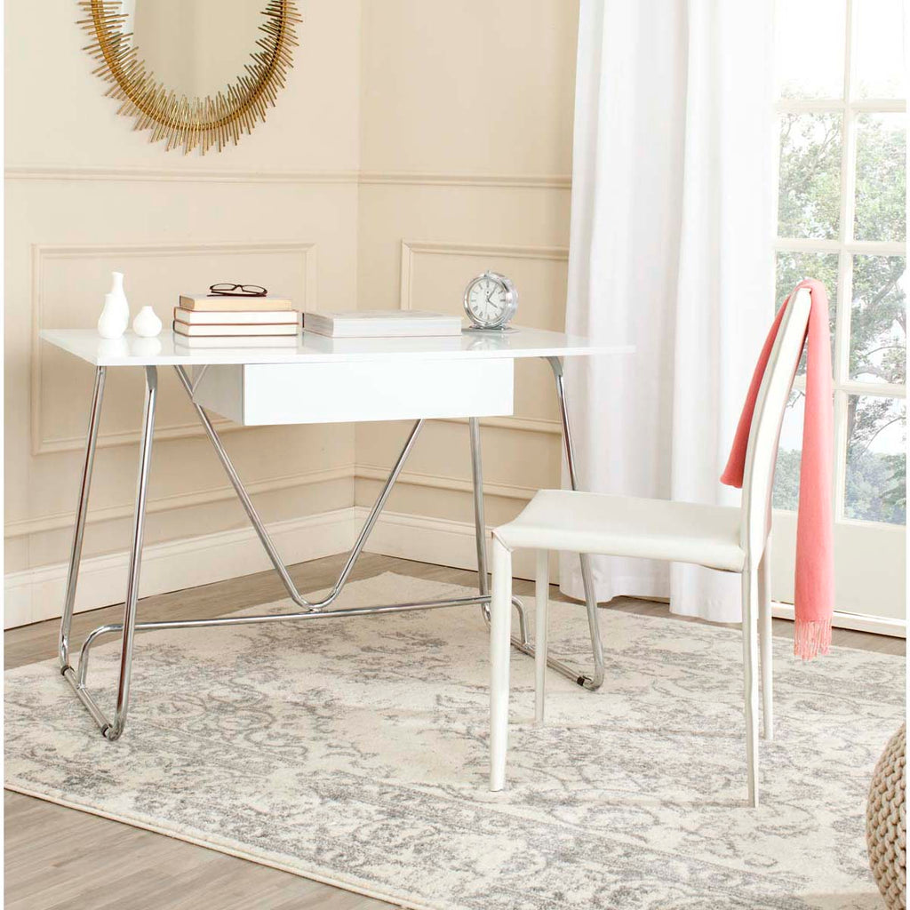 Safavieh Malloy Desk - White/Chrome