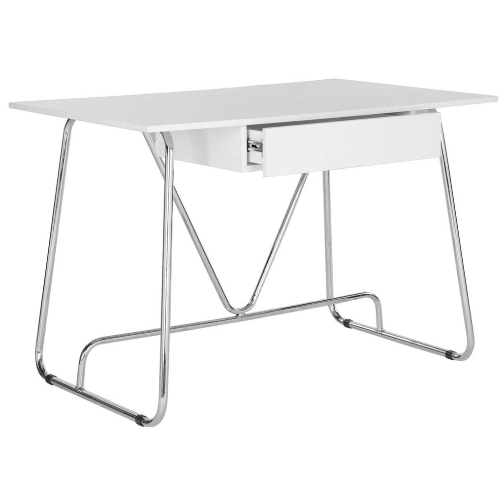 Safavieh Malloy Desk - White/Chrome