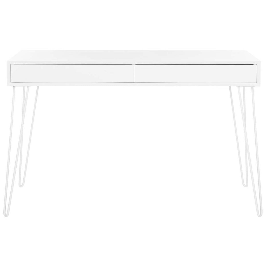 Safavieh Cade Mid Century Retro Two Drawer Desk - White