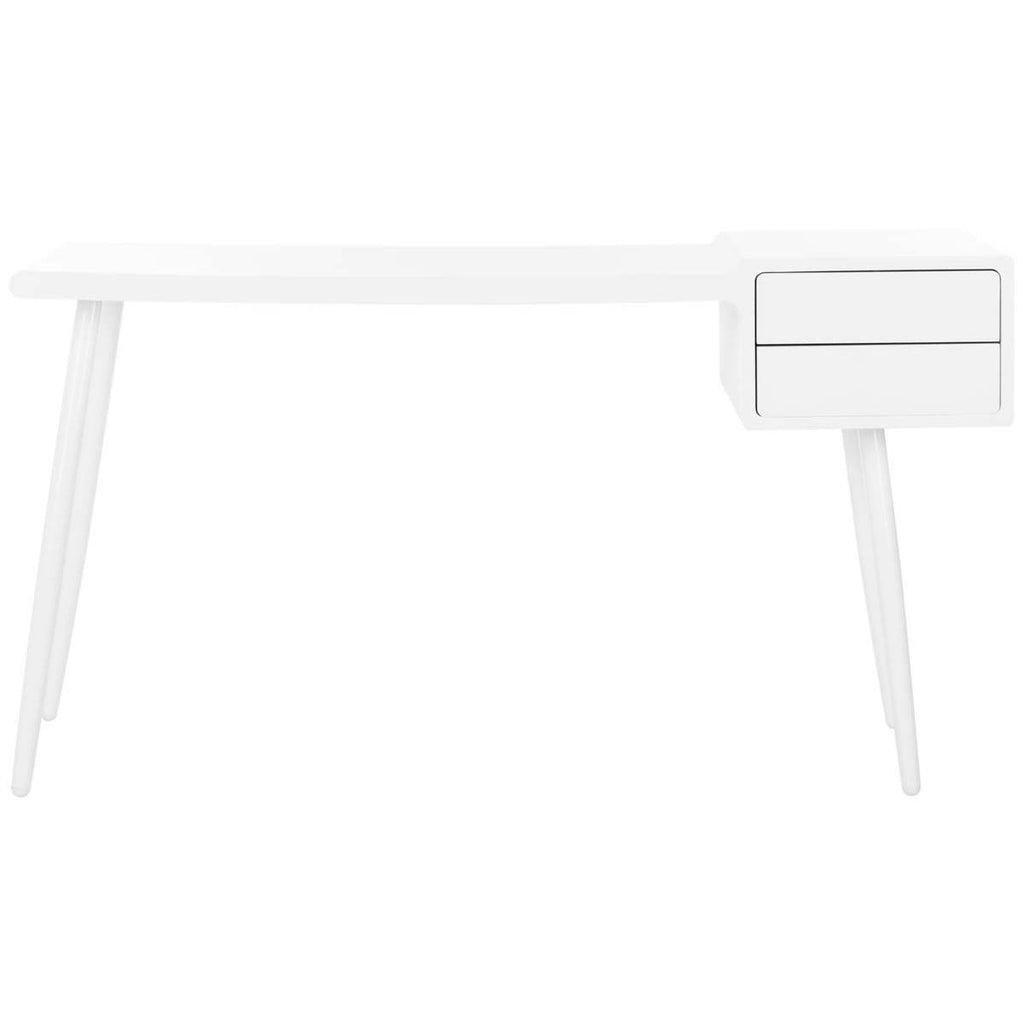 Safavieh Ferli Mid Century Scandinavian Two Drawer Desk - Matte White