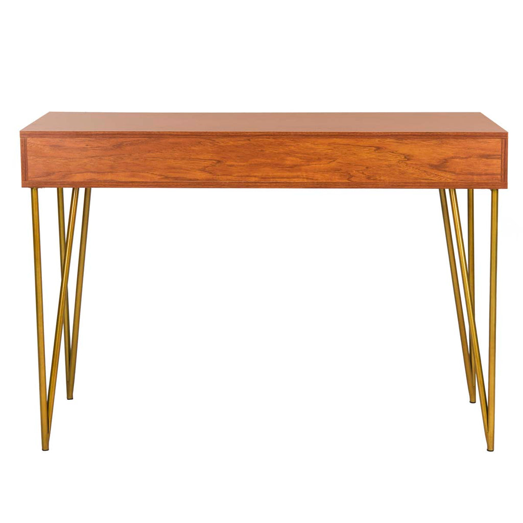 Safavieh Pine Two Drawer Desk - Natural/Gold