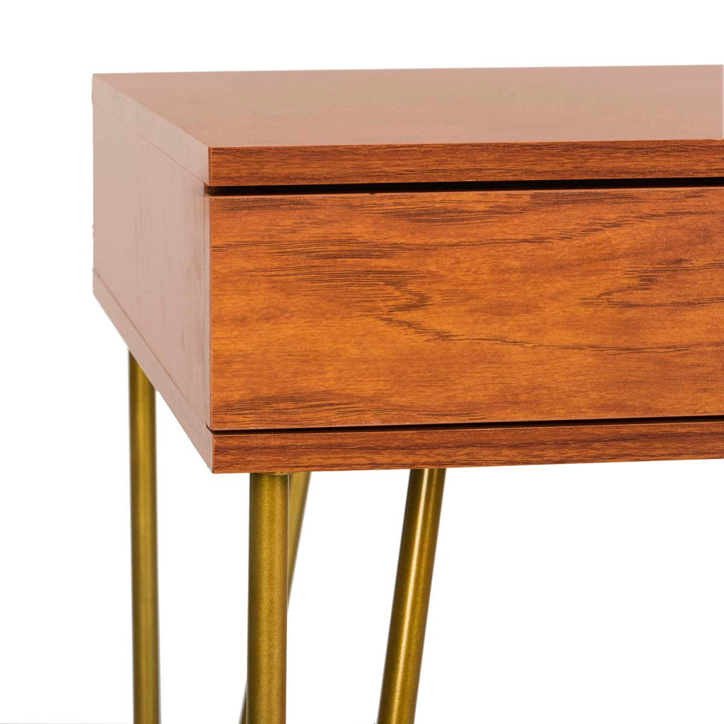 Safavieh Pine Two Drawer Desk - Natural/Gold