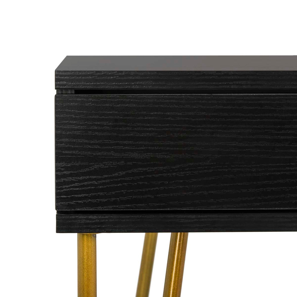 Safavieh Pine Two Drawer Desk - Black/Gold