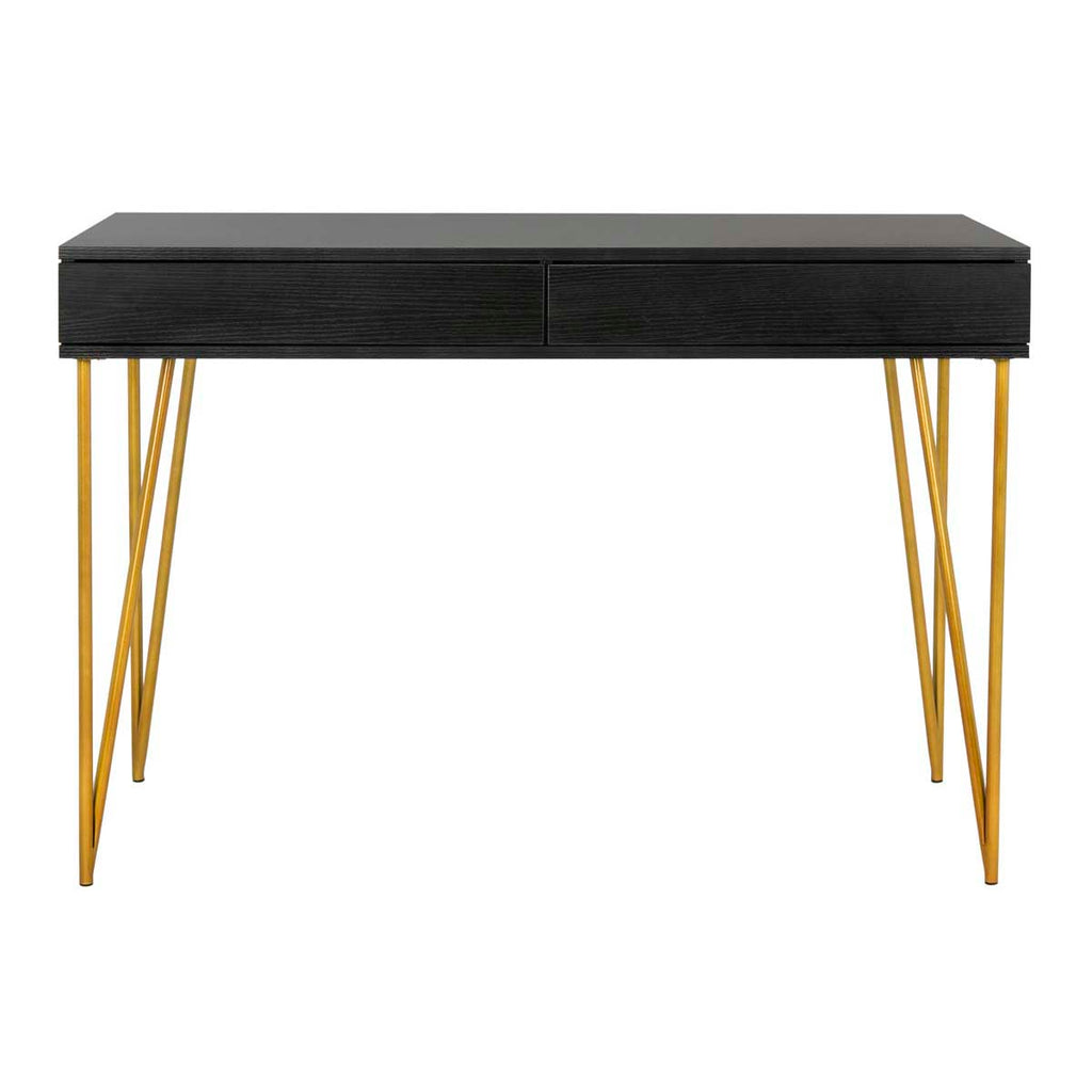 Safavieh Pine Two Drawer Desk - Black/Gold