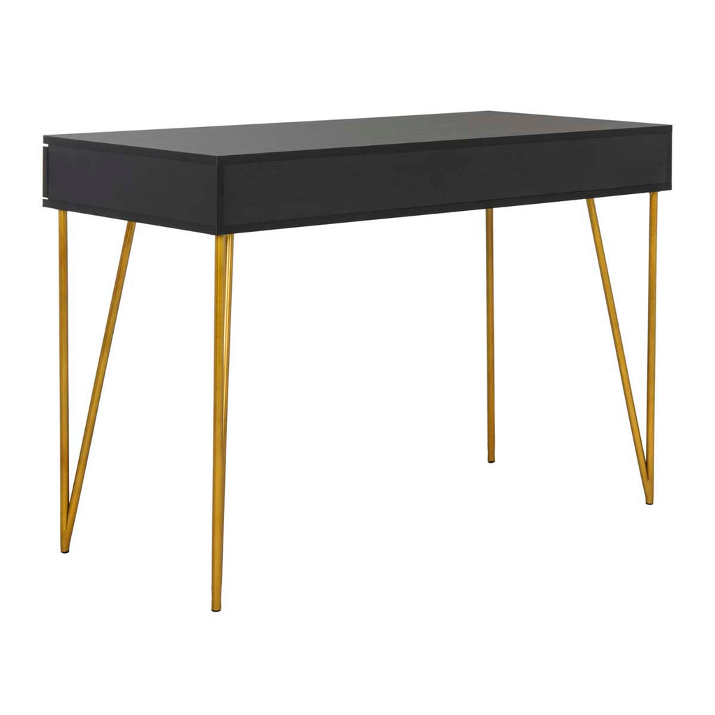 Safavieh Pine Two Drawer Desk - Black/Gold