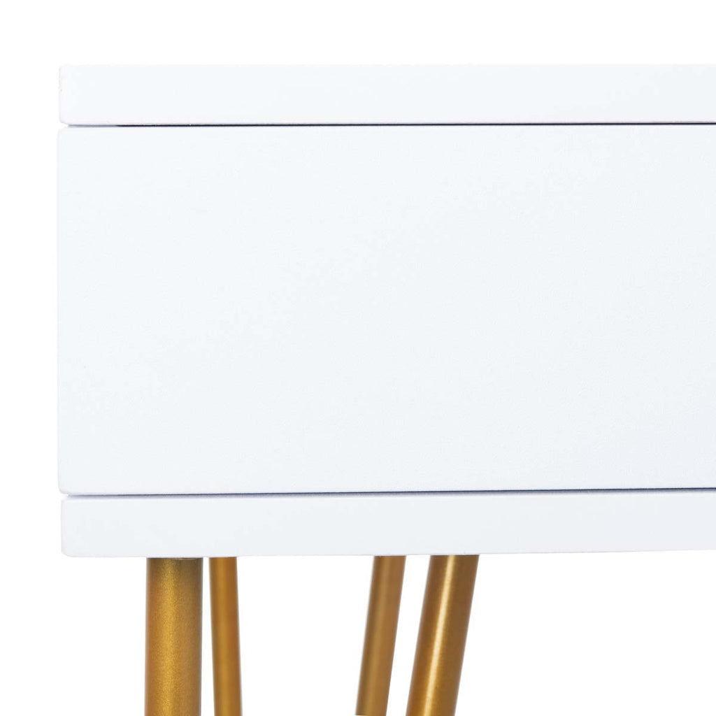 Safavieh Pine Two Drawer Desk - White/Gold