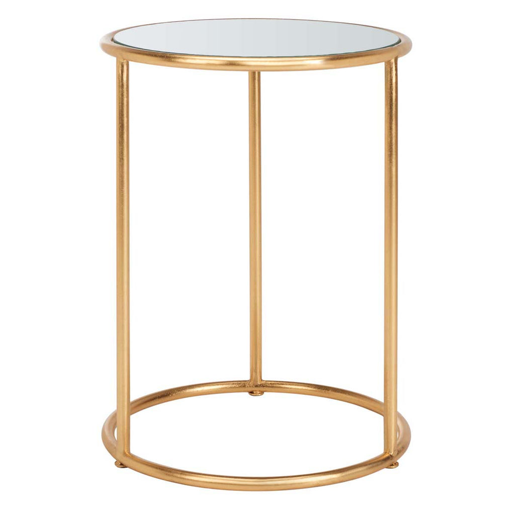 Safavieh Shay Glass Top Gold Leaf Accent Table - Gold/Mirror