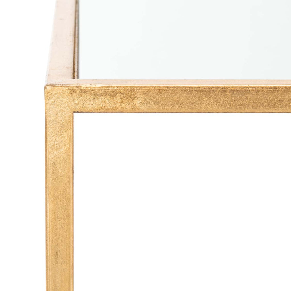 Safavieh Kiley Gold Leaf Mirror Top Accent Table - Gold/Mirror