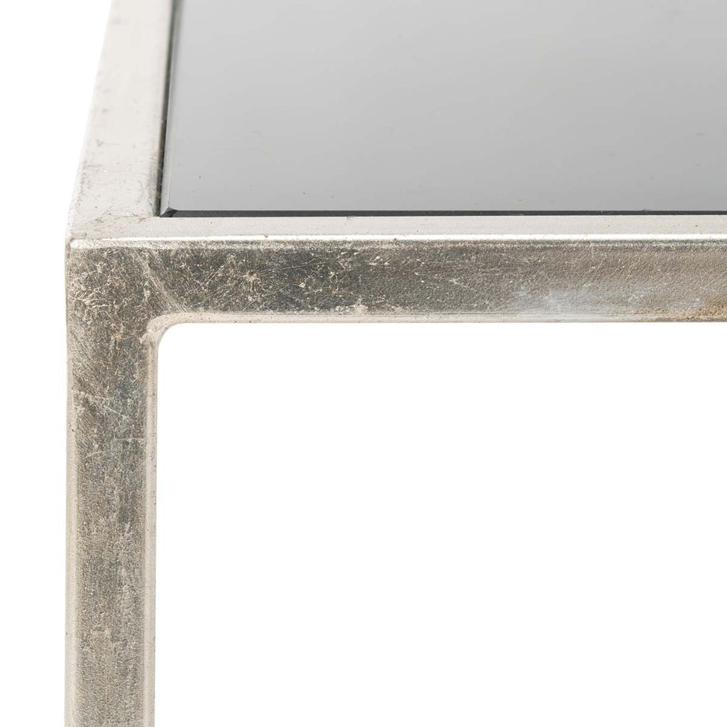 Safavieh Kiley Silver Leaf Accent Table - Silver/Black Glass