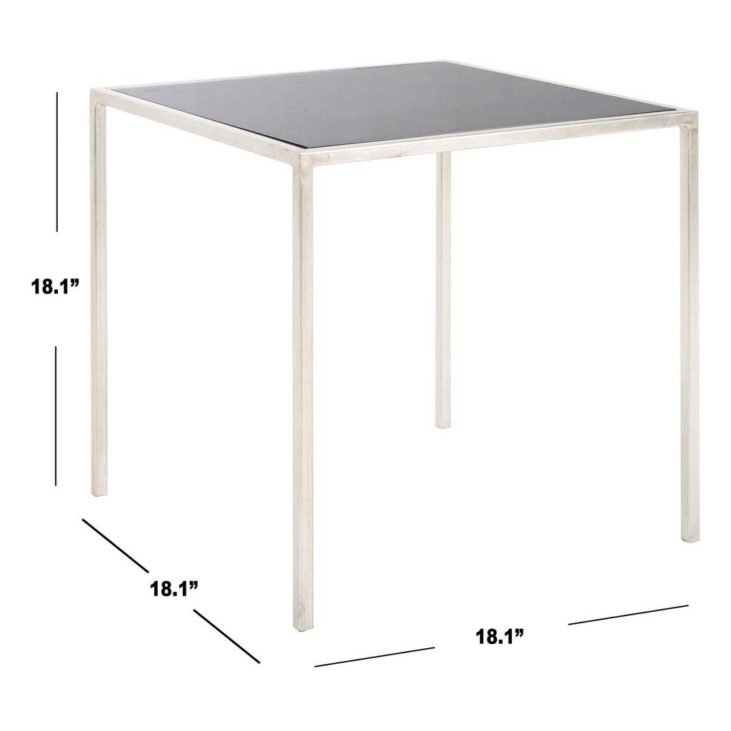 Safavieh Kiley Silver Leaf Accent Table - Silver/Black Glass