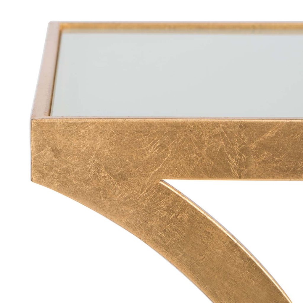 Safavieh Sullivan Gold Leaf Accent Table - Gold/White Glass