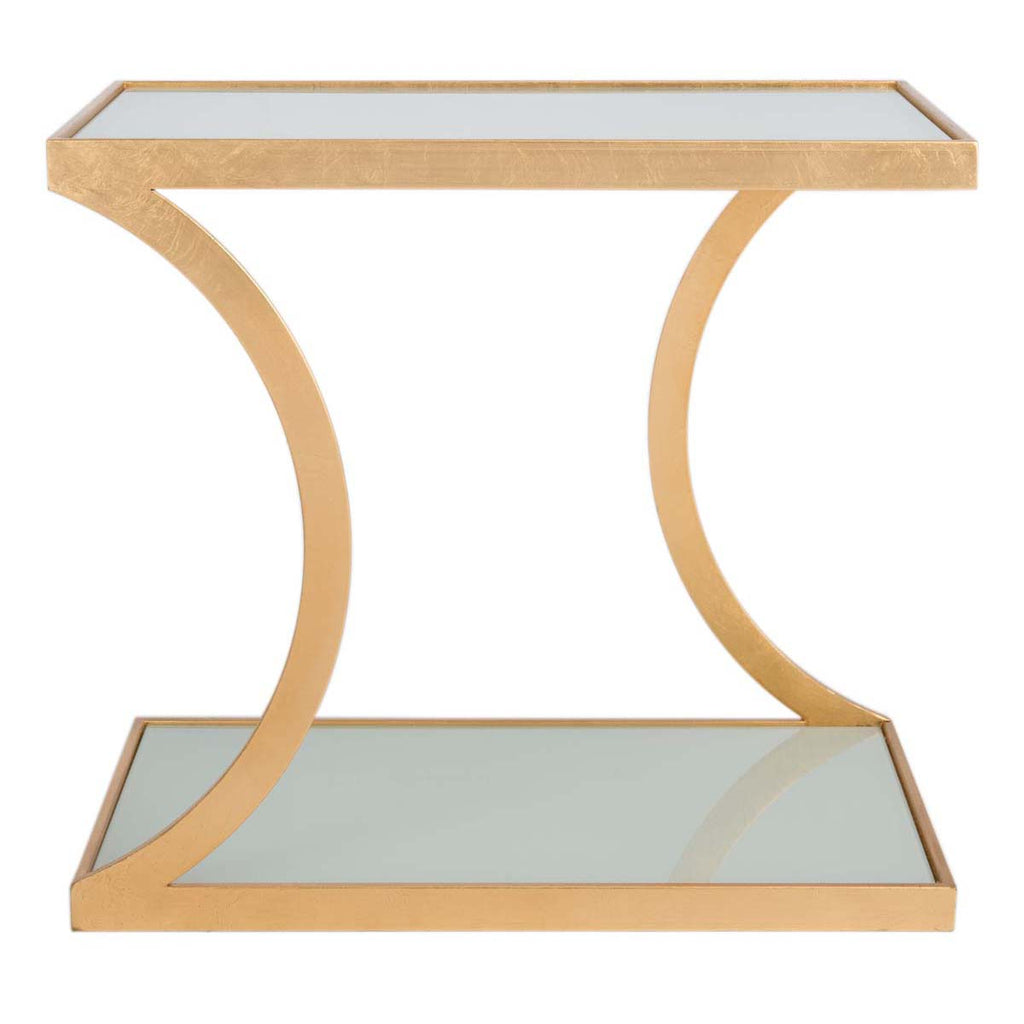 Safavieh Sullivan Gold Leaf Accent Table - Gold/White Glass