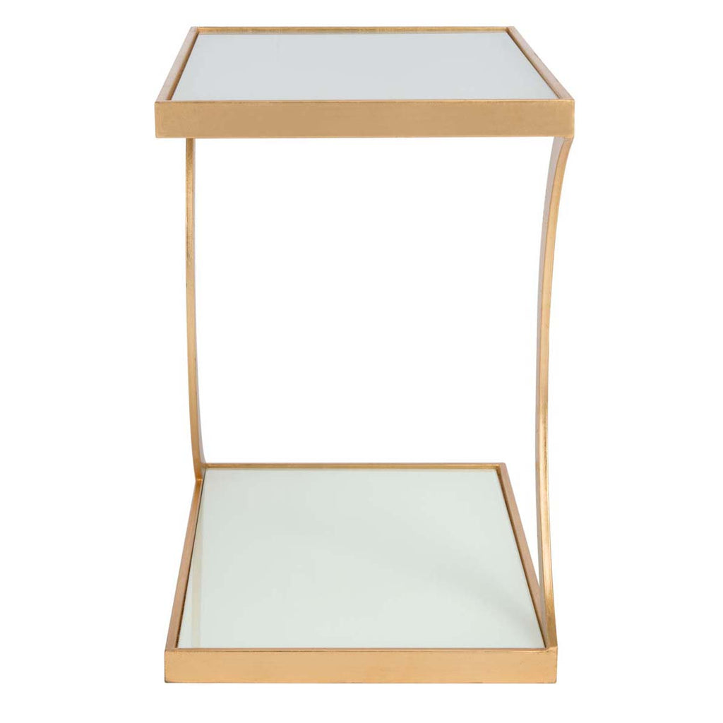 Safavieh Sullivan Gold Leaf Accent Table - Gold/White Glass