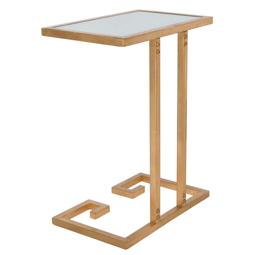 Safavieh Murphy Gold Leaf Accent Table - Gold/White Glass