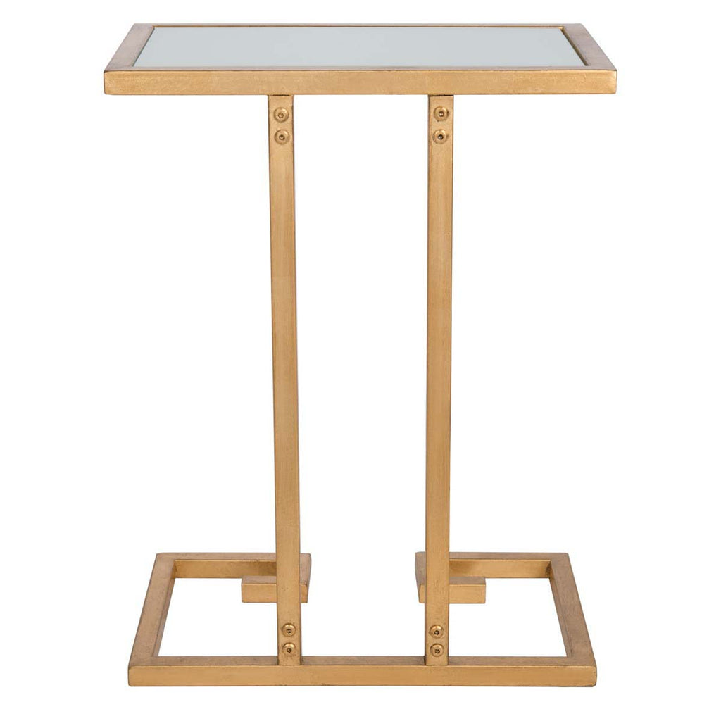 Safavieh Murphy Gold Leaf Accent Table - Gold/White Glass