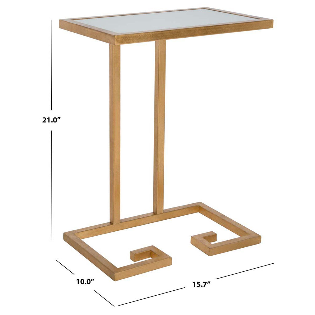 Safavieh Murphy Gold Leaf Accent Table - Gold/White Glass